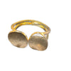 Zinc Alloy Geometric Oval Doublelayer Open Cuff Bracelet With Irregular Metallic Electroplated Design For Women