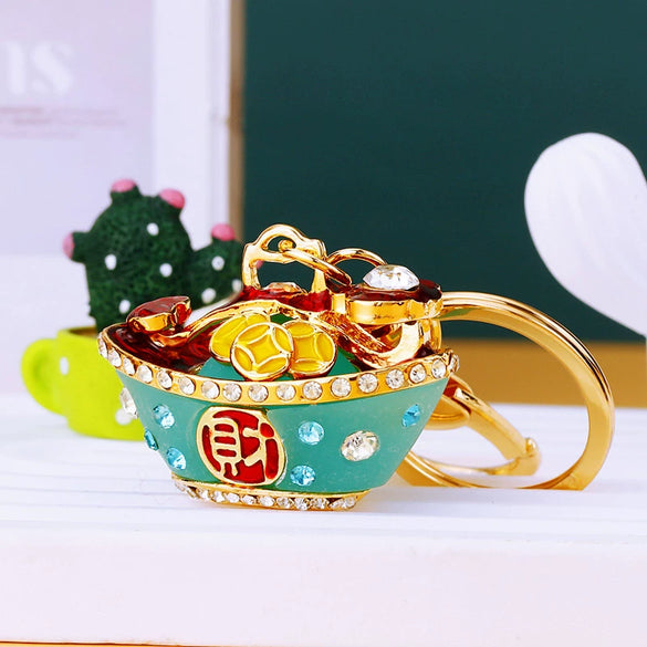 Zinc Alloy God Of Wealth Keychain For Women As Creative Gift