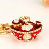 Zinc Alloy God Of Wealth Keychain For Women As Creative Gift