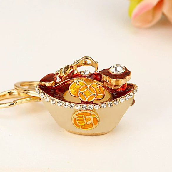 Zinc Alloy God Of Wealth Keychain For Women As Creative Gift