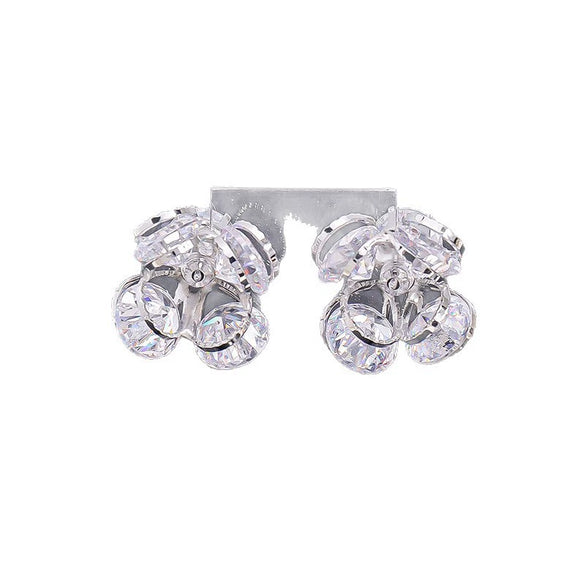 Zinc Alloy Leaf Hoop Earrings With Cut Out Design And Sparkling Zircon Rhinestone Accents For Women And Unisex Styling