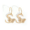 Zinc Alloy Letter And Butterfly Cutout Hoop Earrings With Clavicle Chain Versatile Unisex Jewelry Accessory