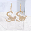 Zinc Alloy Letter And Butterfly Cutout Hoop Earrings With Clavicle Chain Versatile Unisex Jewelry Accessory