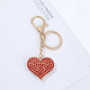 Zinc Alloy Love Heart Keychain With Diamonddecorated Pendant Light Luxury Bag Charm And Decorative Key Ring For Women And Girls