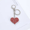 Zinc Alloy Love Heart Keychain With Diamonddecorated Pendant Light Luxury Bag Charm And Decorative Key Ring For Women And Girls