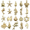 Zinc Alloy Marine Animal Starfish Seahorse Pendant Jewelry Material For Diy Bracelet Necklace With Electroplating