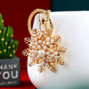 Zinc Alloy Metal Christmas Snowflake Car Keychain With Diamond Embedded For Women's Bag Pendant