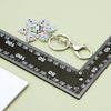 Zinc Alloy Metal Christmas Snowflake Car Keychain With Diamond Embedded For Women's Bag Pendant