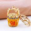 Zinc Alloy Metal Keychain Diamond Collection Bucket Cornucopia Shape For Women As Travel Souvenir Gifts