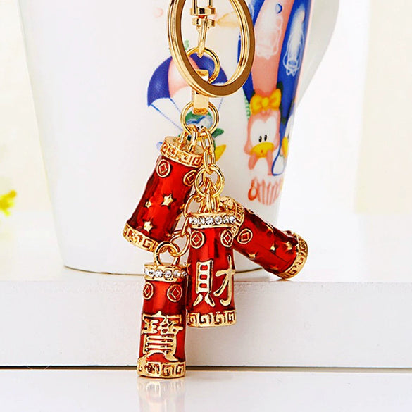 Zinc Alloy Metal Keychain Diamond Collection Bucket Cornucopia Shape For Women As Travel Souvenir Gifts