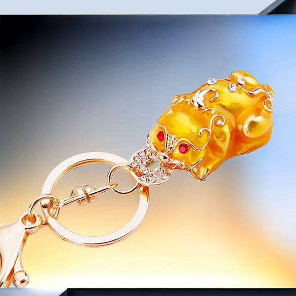 Zinc Alloy Metal Keychain Diamond Collection Bucket Cornucopia Shape For Women As Travel Souvenir Gifts
