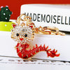 Zinc Alloy Rhinestone Zodiac Dragon Keychain For Women's Bag Pendant