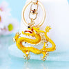 Zinc Alloy Rhinestone Zodiac Dragon Keychain For Women's Bag Pendant
