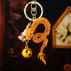 Zinc Alloy Rhinestone Zodiac Dragon Keychain For Women's Bag Pendant