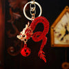Zinc Alloy Rhinestone Zodiac Dragon Keychain For Women's Bag Pendant