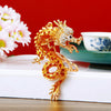 Zinc Alloy Rhinestone Zodiac Dragon Keychain For Women's Bag Pendant