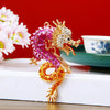 Zinc Alloy Rhinestone Zodiac Dragon Keychain For Women's Bag Pendant