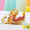 Zinc Alloy Rhinestone Zodiac Dragon Keychain For Women's Bag Pendant