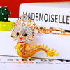 Zinc Alloy Rhinestone Zodiac Dragon Keychain For Women's Bag Pendant