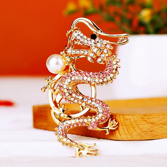 Zinc Alloy Rhinestone Zodiac Dragon Keychain For Women's Bag Pendant