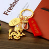 Zinc Alloy Rhinestone Zodiac Dragon Keychain For Women's Bag Pendant