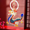 Zinc Alloy Rhinestone Zodiac Dragon Keychain For Women's Bag Pendant