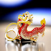Zinc Alloy Rhinestone Zodiac Dragon Keychain For Women's Bag Pendant