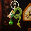 Zinc Alloy Rhinestone Zodiac Dragon Keychain For Women's Bag Pendant