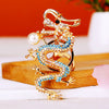 Zinc Alloy Rhinestone Zodiac Dragon Keychain For Women's Bag Pendant
