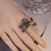 Zinc Alloy Skull Ring Electroplated Punk Style Unisex
