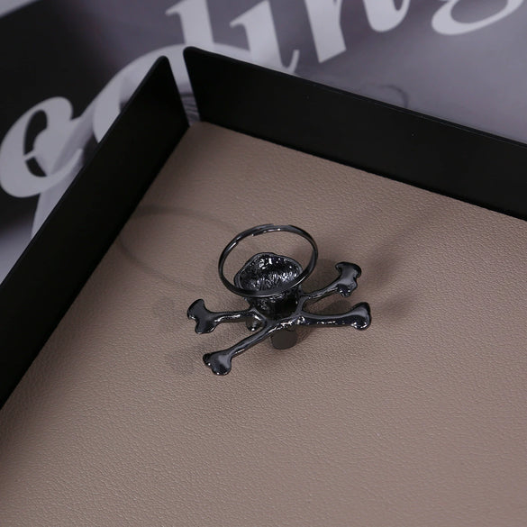 Zinc Alloy Skull Ring Electroplated Punk Style Unisex