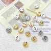 Zinc Alloy Smiley Irregular Round Beaded Diy Handmade Bracelet Necklace Mobile Phone Chain Accessories With Lines Pattern And Electroplating Treatment