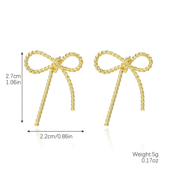 Zinc Alloy Stainless Steel Bow Geometric Electroplating Women's Earrings