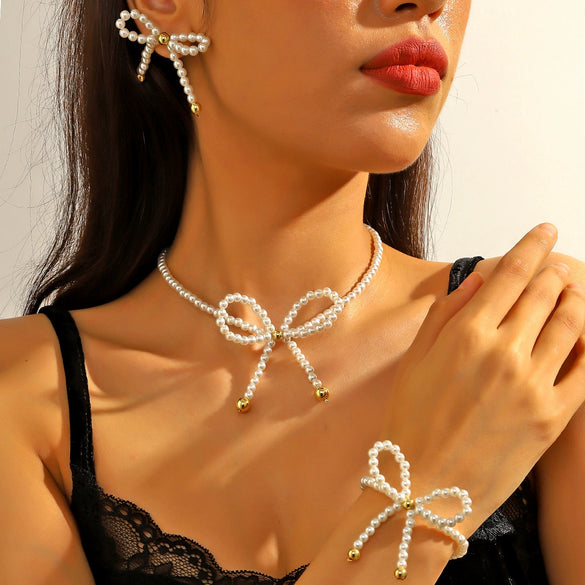 Zinc Alloy Stainless Steel Bow Geometric Electroplating Women's Earrings