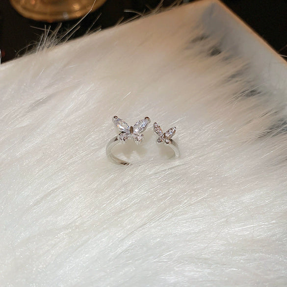 Zircon Animal Zodiac Inlaid Open Ring For Women Light Luxury Niche Fashion