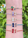 Zircon Bracelet Copper Gold Plated Fruit Shape Highend Feel Jewelry For Women
