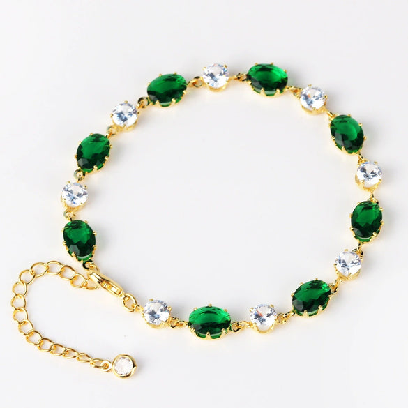 Zircon Bracelet Light Luxury Fashion New Style Real Gold Electroplated Inlay Design