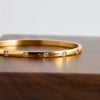 Zircon Bracelet Stainless Steel 18K Gold Inlaid Electroplating White Round