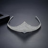 Zircon Bridal Crown Headband Copper Wedding Hair Accessory With Elegant Sparkling Design