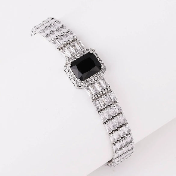 Zircon Diamond Geometric Wide Bracelet Luxury Fashion