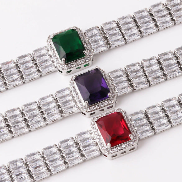 Zircon Diamond Geometric Wide Bracelet Luxury Fashion