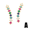 Zircon Earrings Minimalist Geometric Retro Style For Women