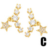 Zircon Earrings Minimalist Geometric Retro Style For Women