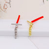 Zircon Earrings 925 Silver Needle Handmade Electroplated Metal Accessories