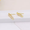 Zircon Earrings 925 Silver Needle Handmade Electroplated Metal Accessories