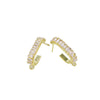 Zircon Earrings 925 Silver Needle Handmade Electroplated Metal Accessories
