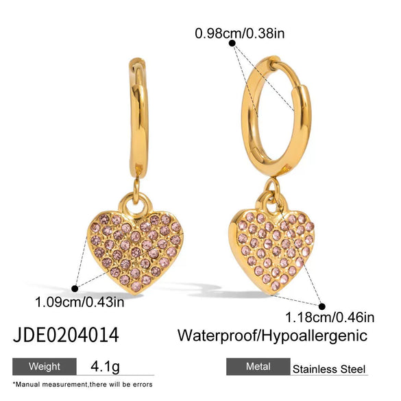 Zircon Earrings Stainless Steel Geometric Electroplating Light Luxury Highend Sense Niche Jewelry