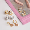 Zircon Earrings Stainless Steel Geometric Electroplating Light Luxury Highend Sense Niche Jewelry