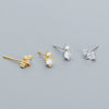 Zircon Earrings 925 Sterling Silver Geometric Style Electroplating