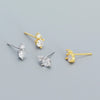 Zircon Earrings 925 Sterling Silver Geometric Style Electroplating